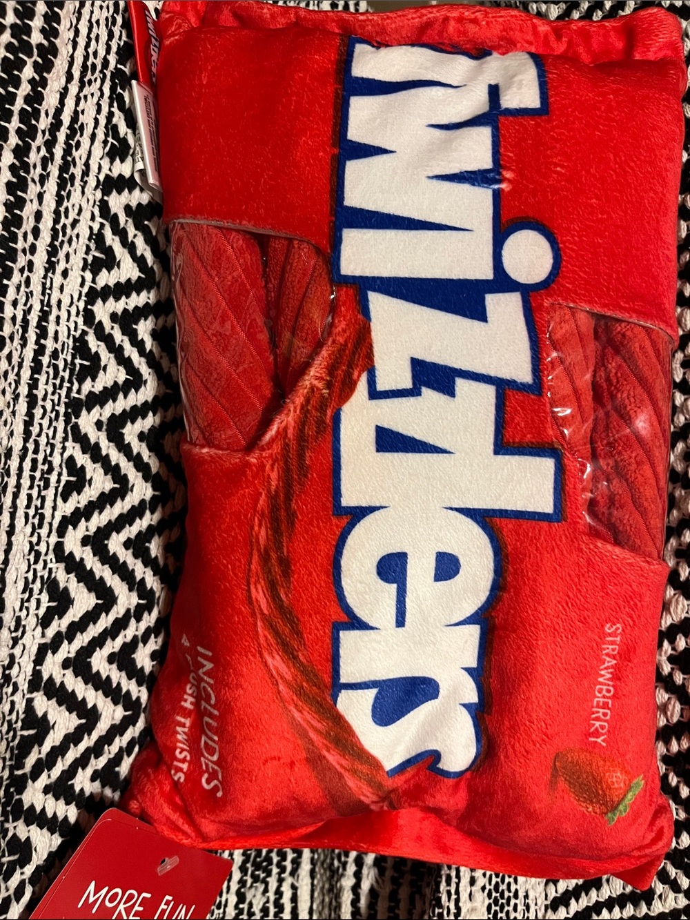 Kids Red Twizzlers Plush Pillow Toy